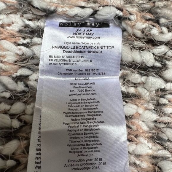 Anthropologie Noisy May Chunky Knit Sweater in Neutral Motif Size S NWT - Picture 13 of 14